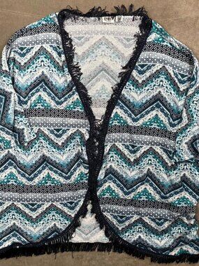 CATO Green Herringbone Pattern Woven Short Sleeve Top Women's Size 26/28